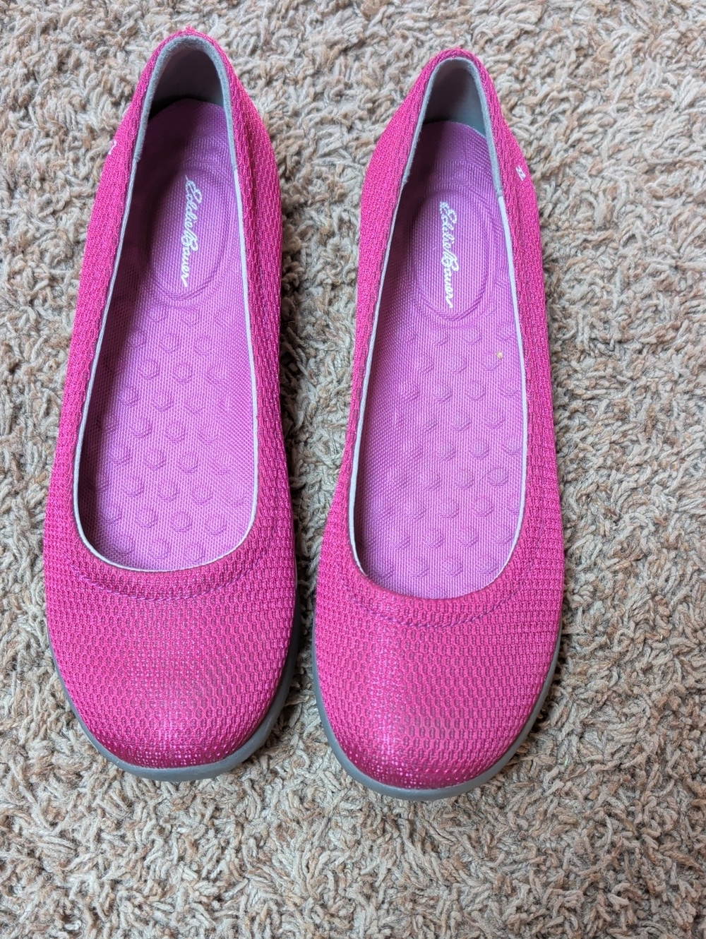 Eddie Bauer Bright Pink Knit Slip-On Flats